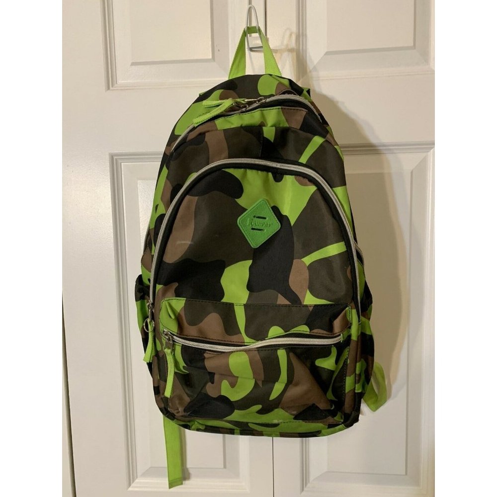 RRUIPAI Green-Brown Green CAMOUFLAGE STYLE School Backpack